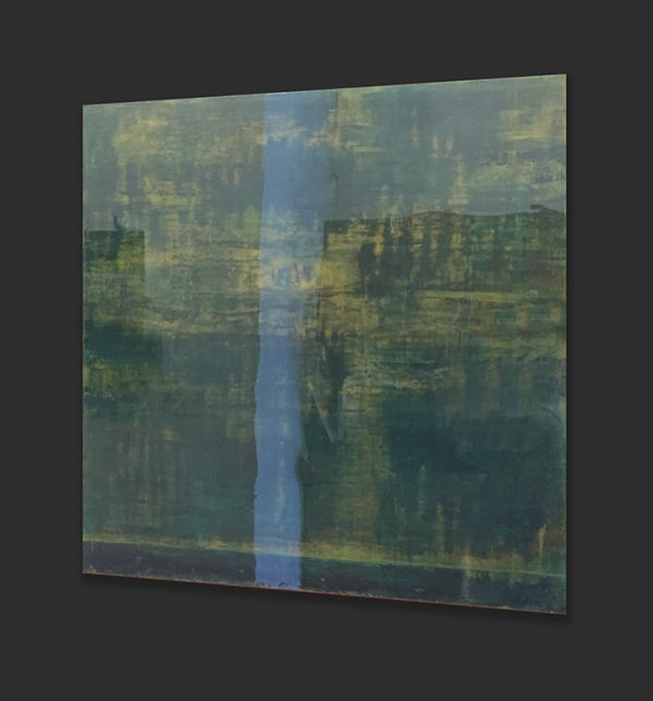 happy go lucky acrylic with resin 48x48 inch on wood on wall by christie owen